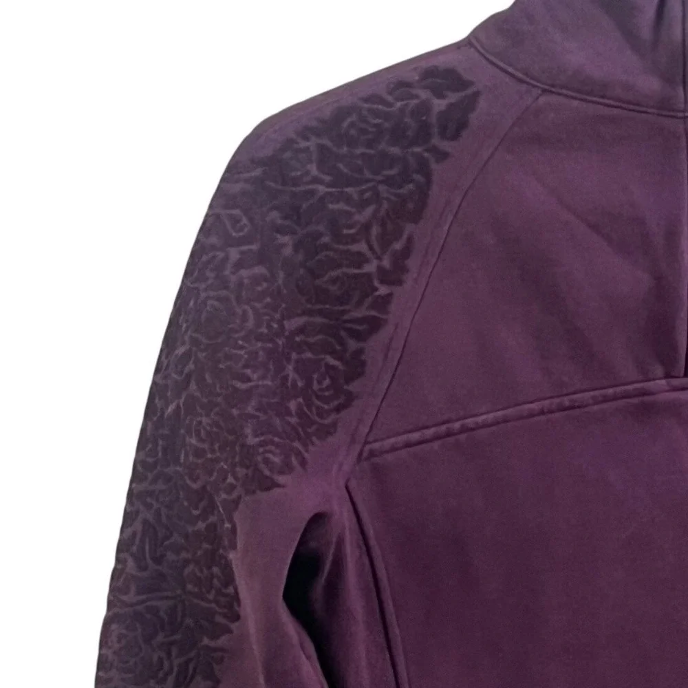 Lululemon 1/4 Zip Burgundy Performance Flocked Roses Jacket Special‎ Edition 8